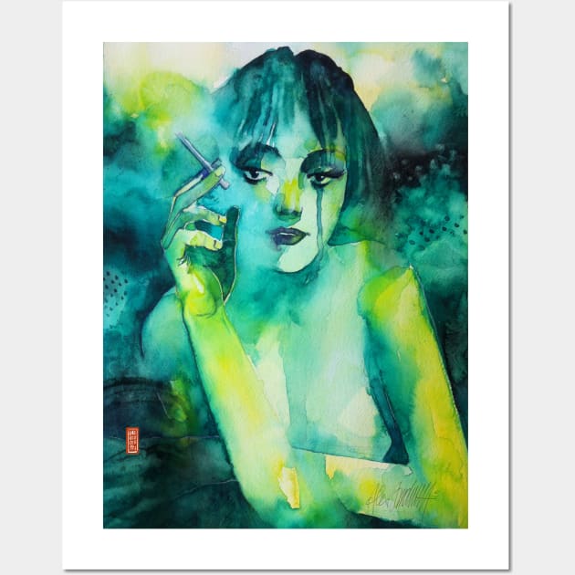 Smoking girl Wall Art by Andreuccetti Art